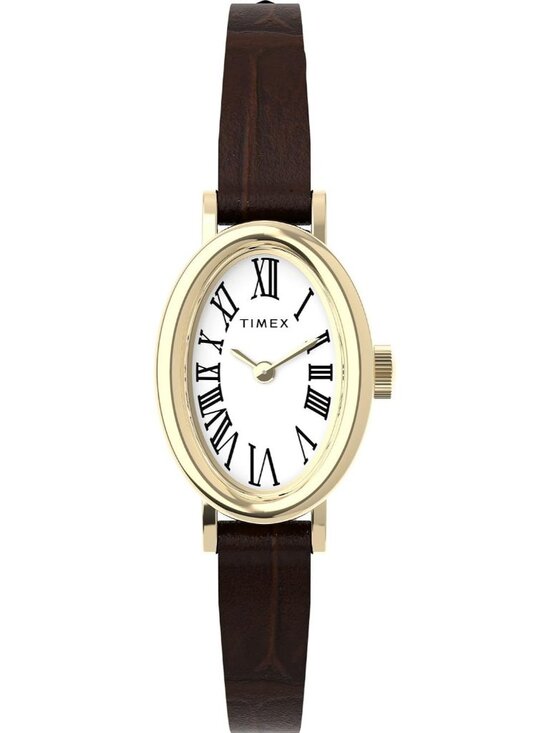 Women\'s Brown Gold Analog Quartz Cavatina Pearl Dial Oval Classic Wrist Watch main image 6